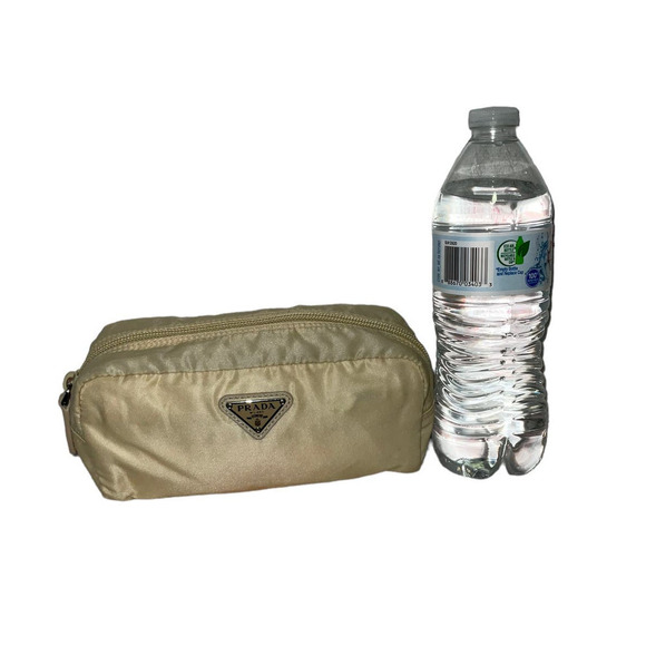 Prada Cosmetic Pouch Bag  Cream Nylon - Picture 13 of 15